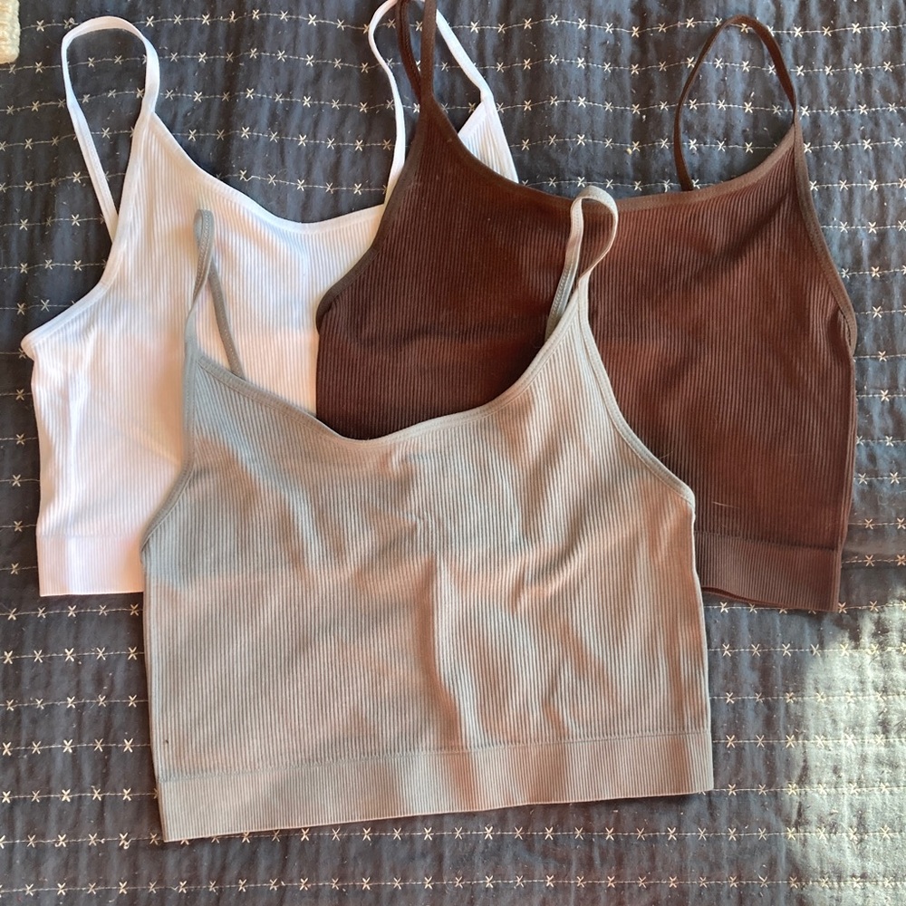Women's Ribbed Camisole Top - Set of 3